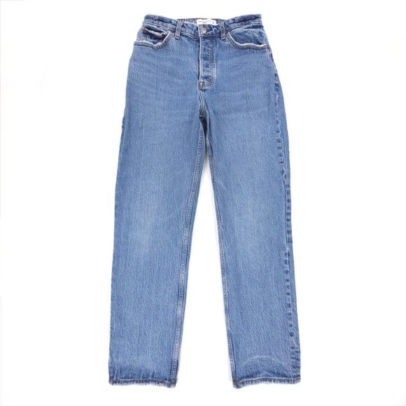 ABERCROMBIE Curve Love Dad High Rise Jeans Clean Girl Minimal Y2k 90s Essential - Picture 1 of 8